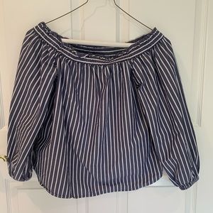 J. Crew off the shoulder striped blouse
